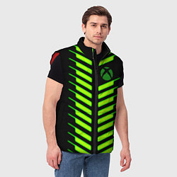 Мужской жилет Xbox green line, цвет: 3D-красный — фото 2