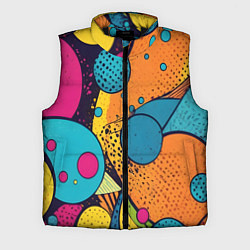 Мужской жилет Поп-арт абстракция круги, цвет: 3D-черный