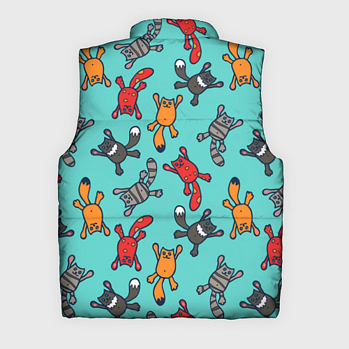 Мужской жилет Цветные котики паттерн / 3D-Красный – фото 2