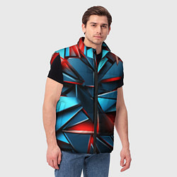 Мужской жилет Геометрические осколки, цвет: 3D-красный — фото 2