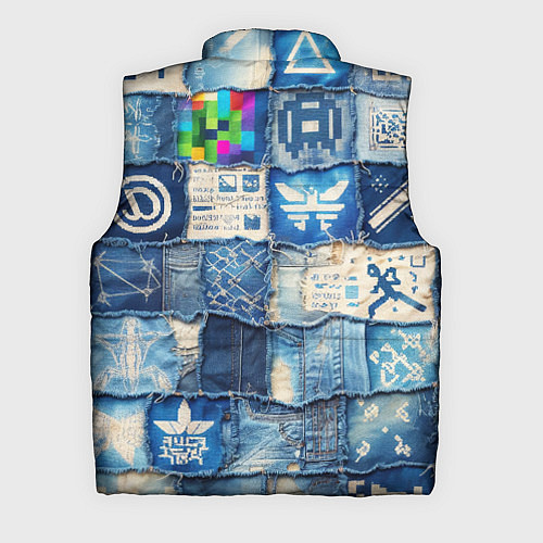 Мужской жилет Пэчворк с игровыми значками / 3D-Светло-серый – фото 2