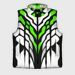 Мужской жилет Агрессивные чёрно-зелёные полосы на белом фоне
