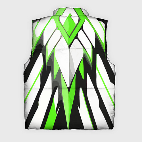 Мужской жилет Агрессивные чёрно-зелёные полосы на белом фоне / 3D-Черный – фото 2