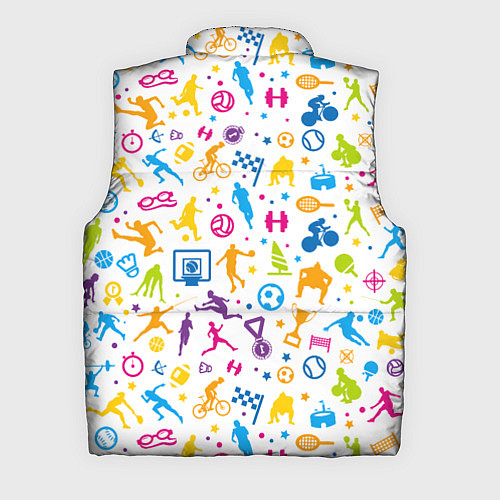 Мужской жилет Все виды спорта на белом фоне / 3D-Черный – фото 2