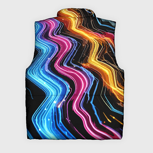 Мужской жилет Неоновые полосы - нейроарт / 3D-Красный – фото 2