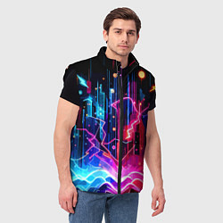 Мужской жилет Neon fantasy - ai art, цвет: 3D-черный — фото 2