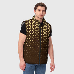Мужской жилет Геометрический градиент - шоколад-латте, цвет: 3D-светло-серый — фото 2