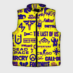 Мужской жилет Логотипы игр на жёлтом