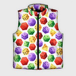 Мужской жилет Игровые разноцветные кости паттерн, цвет: 3D-черный