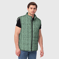 Мужской жилет Холодный зелёный полосы с мелкими крапинками, цвет: 3D-светло-серый — фото 2