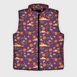 Мужской жилет Маленькие тыквы на фиолетовом фоне