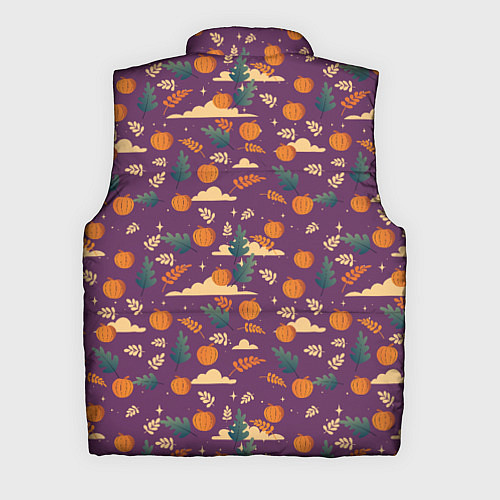 Мужской жилет Маленькие тыквы на фиолетовом фоне / 3D-Черный – фото 2