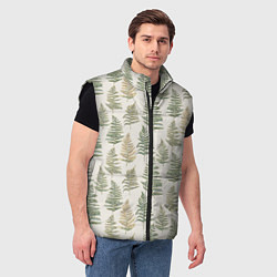 Мужской жилет Узор из листьев папоротника, цвет: 3D-черный — фото 2