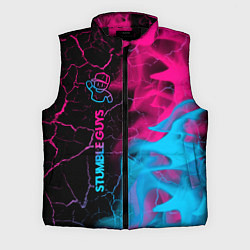 Мужской жилет Stumble Guys - neon gradient по-вертикали, цвет: 3D-черный