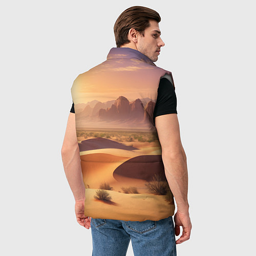Мужской жилет Закат в жаркой пустыне / 3D-Светло-серый – фото 4