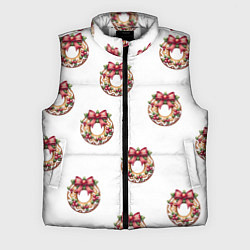 Мужской жилет Много новогодних пончиков с бантиком и ягодами