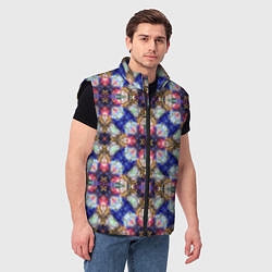 Мужской жилет Пестрый калейдоскопический узор, цвет: 3D-черный — фото 2