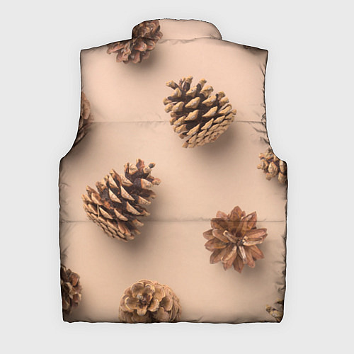 Мужской жилет Еловые шишки на бежевом фоне / 3D-Черный – фото 2