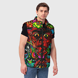 Мужской жилет Мексиканский стиль психоделика, цвет: 3D-черный — фото 2