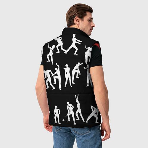 Мужской жилет Silhouettes of moving people / 3D-Красный – фото 4