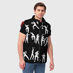 Мужской жилет Silhouettes of moving people, цвет: 3D-красный — фото 2