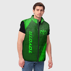 Мужской жилет Toyota - green gradient вертикально, цвет: 3D-черный — фото 2