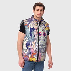Мужской жилет Психоделические монстры, цвет: 3D-светло-серый — фото 2