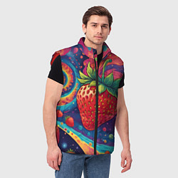 Мужской жилет Психоделика клубничка, цвет: 3D-красный — фото 2