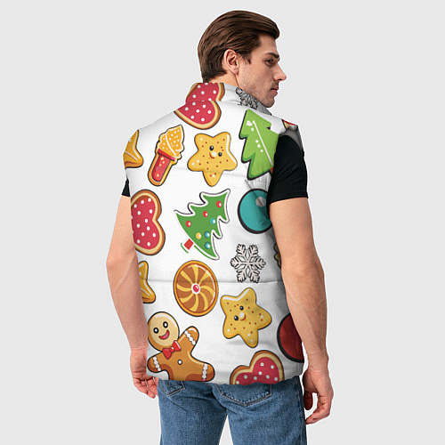 Мужской жилет Новогодние сладости / 3D-Светло-серый – фото 4