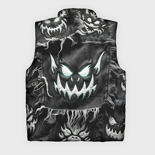 Мужской жилет Облик монстра на пэчворк джинсах / 3D-Черный – фото 2