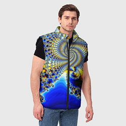 Мужской жилет Фрактальный психоделики узор, цвет: 3D-черный — фото 2