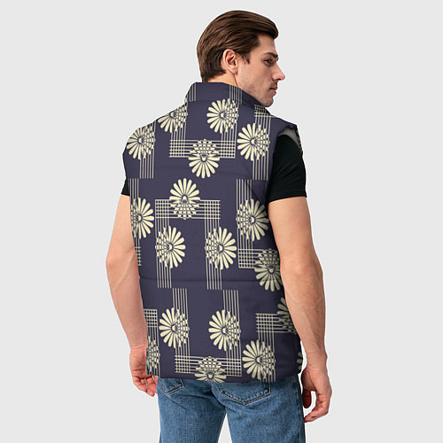 Мужской жилет Цветочный геометрический узор / 3D-Светло-серый – фото 4