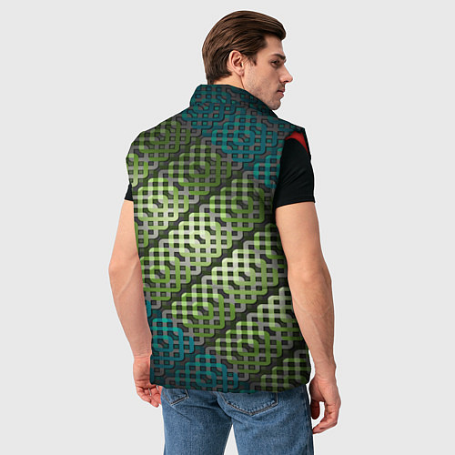 Мужской жилет Nissan авто текстура узор / 3D-Красный – фото 4