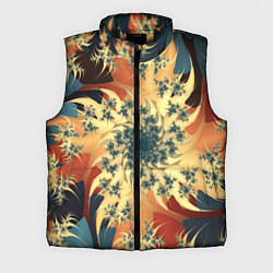 Мужской жилет Оптические узоры фракталы, цвет: 3D-черный