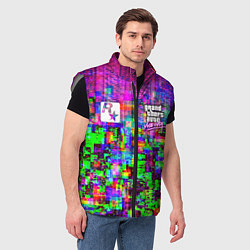 Мужской жилет Vice city glitch game, цвет: 3D-светло-серый — фото 2
