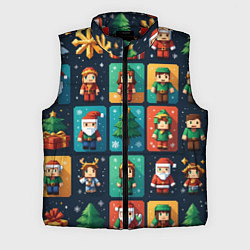 Мужской жилет Minecraft с новогодний паттерн