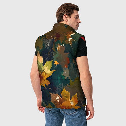 Мужской жилет Осень листья / 3D-Красный – фото 4