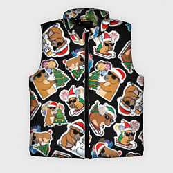 Мужской жилет Новогодняя капибара с ёлкой