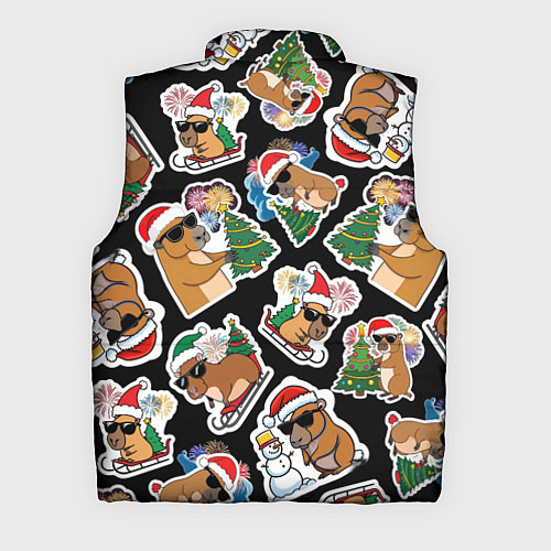 Мужской жилет Новогодняя капибара с ёлкой / 3D-Черный – фото 2