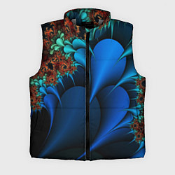 Мужской жилет Фрактальный узор голубой, цвет: 3D-светло-серый