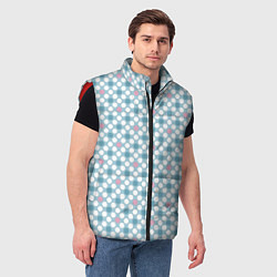 Мужской жилет Белый голубой горошек, цвет: 3D-красный — фото 2