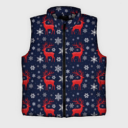 Мужской жилет Олени новогодние, цвет: 3D-светло-серый