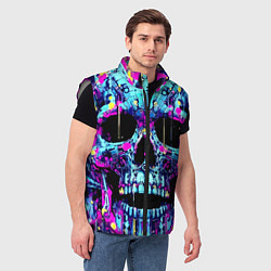 Мужской жилет Cool skull sketch - blots, цвет: 3D-светло-серый — фото 2