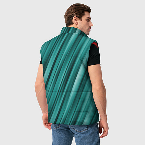 Мужской жилет Лазурные волны / 3D-Красный – фото 4