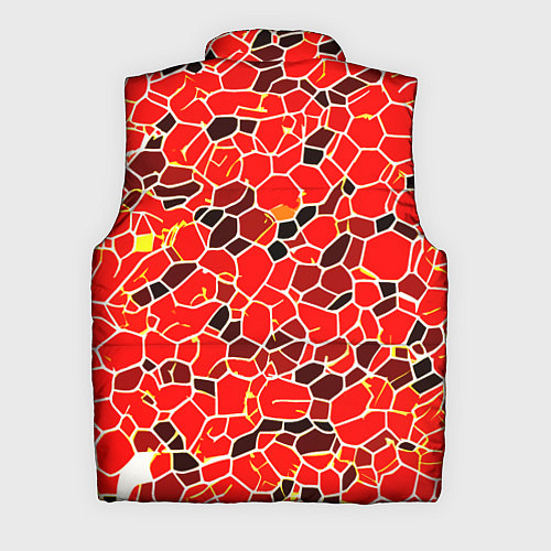 Мужской жилет Абстрактные плитки красные и чёрные / 3D-Светло-серый – фото 2