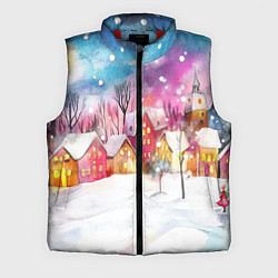 Мужской жилет Новогодний ночной дворик