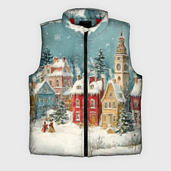 Мужской жилет Праздничный новогодний город
