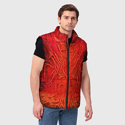Мужской жилет Красный симбионт абстракция, цвет: 3D-черный — фото 2