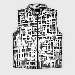 Мужской жилет Бело-чёрная абстракция, цвет: 3D-черный