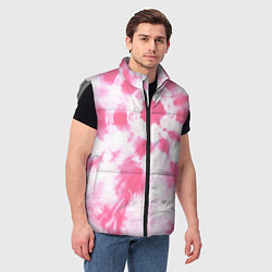 Мужской жилет Розовый тай дай, цвет: 3D-светло-серый — фото 2